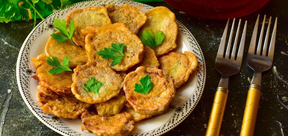 Recipe for eggplant chops in batter