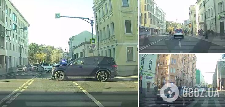 Rosneft CEO's motorcade wrecked in Moscow and flees the scene. Video