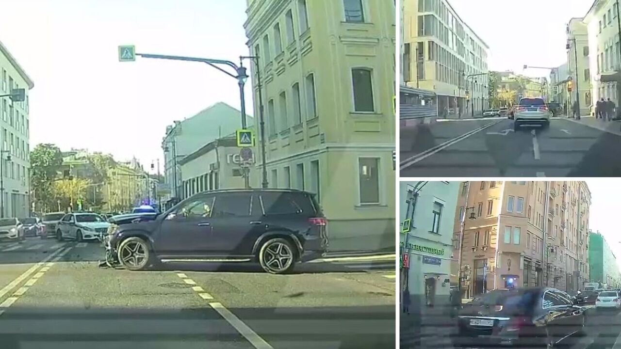 Motocykl prezesa Rosnieftu rozbity w Moskwie i ucieka z miejsca zdarzenia. Wideo
