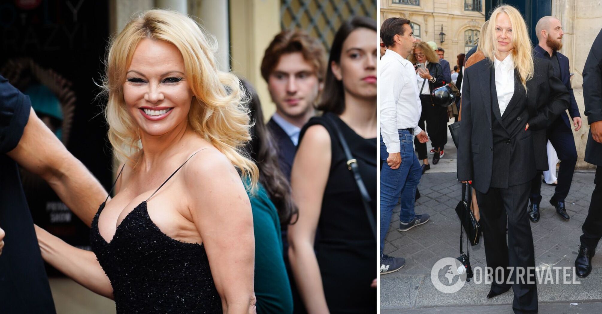 56-year-old Pamela Anderson attended Paris Fashion Week without makeup, surprising the audience. Photo