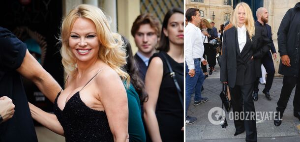 56-letnia Pamela Anderson pojawiła się na Paris Fashion Week bez makijażu i zachwyciła publiczność. Zdjęcie.