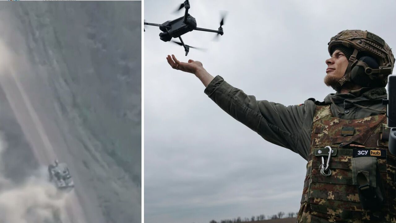 Right on target: Ukrainian soldiers hit a Russian BMP-3 with a kamikaze drone, which was moving at full speed on the road. Video