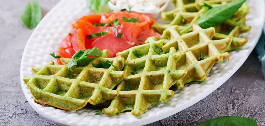 Homemade zucchini waffles