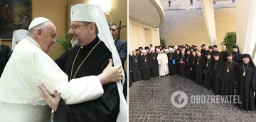 'Niektóre twoje wypowiedzi są bolesne dla narodu ukraińskiego': biskupi UGCC odwiedzili papieża w Watykanie. Zdjęcie