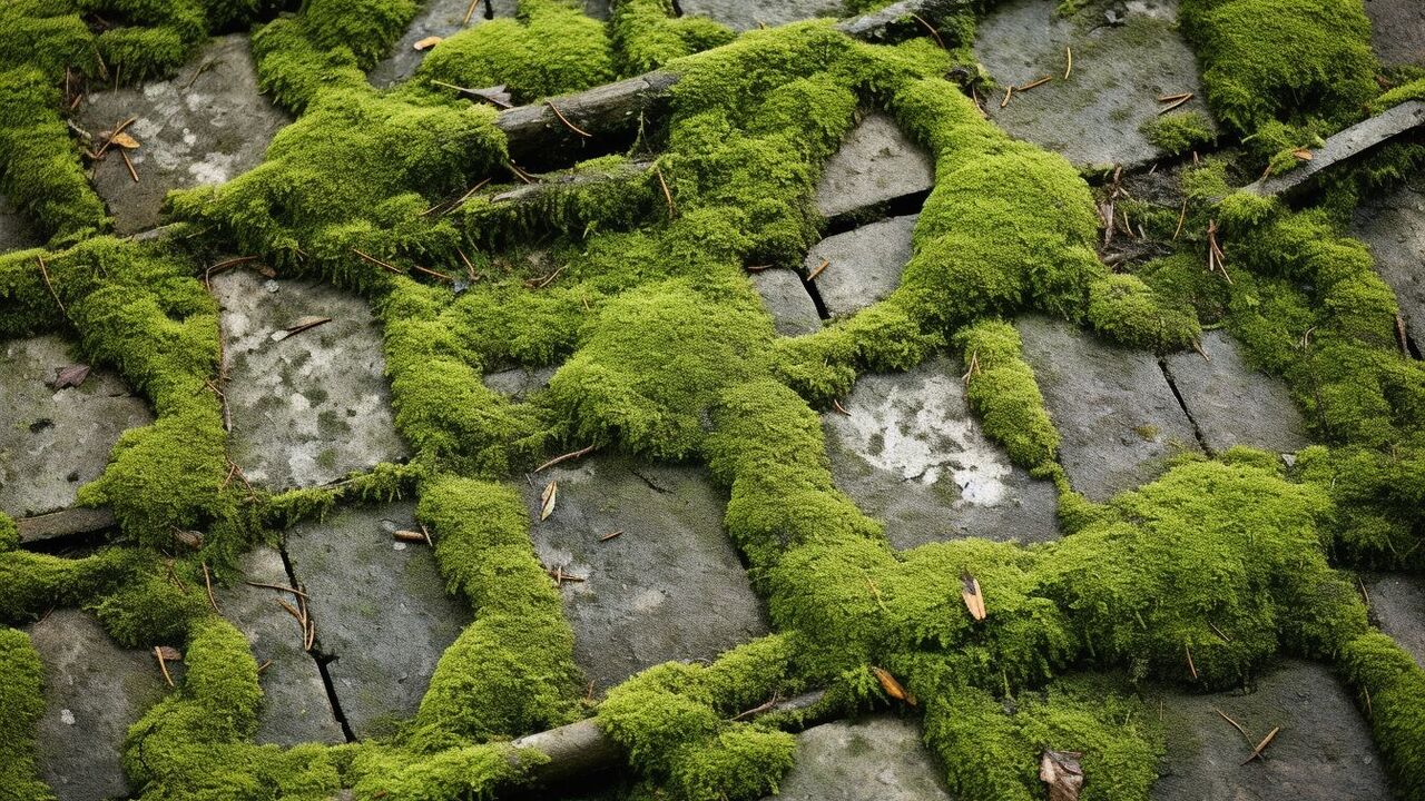 An effective remedy for removing moss on yard tiles