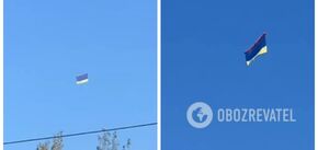 Ukraińska flaga powiewa na niebie nad okupowanym Donieckiem: w mieście słychać strzały