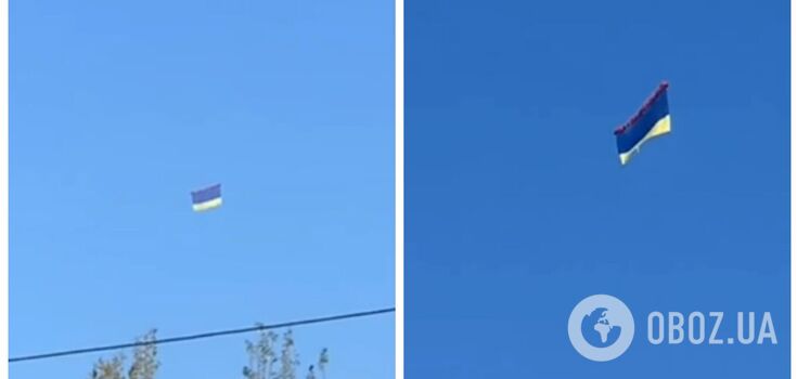 Ukrainian flag hoisted in the sky over occupied Donetsk, gunfire heard in the city