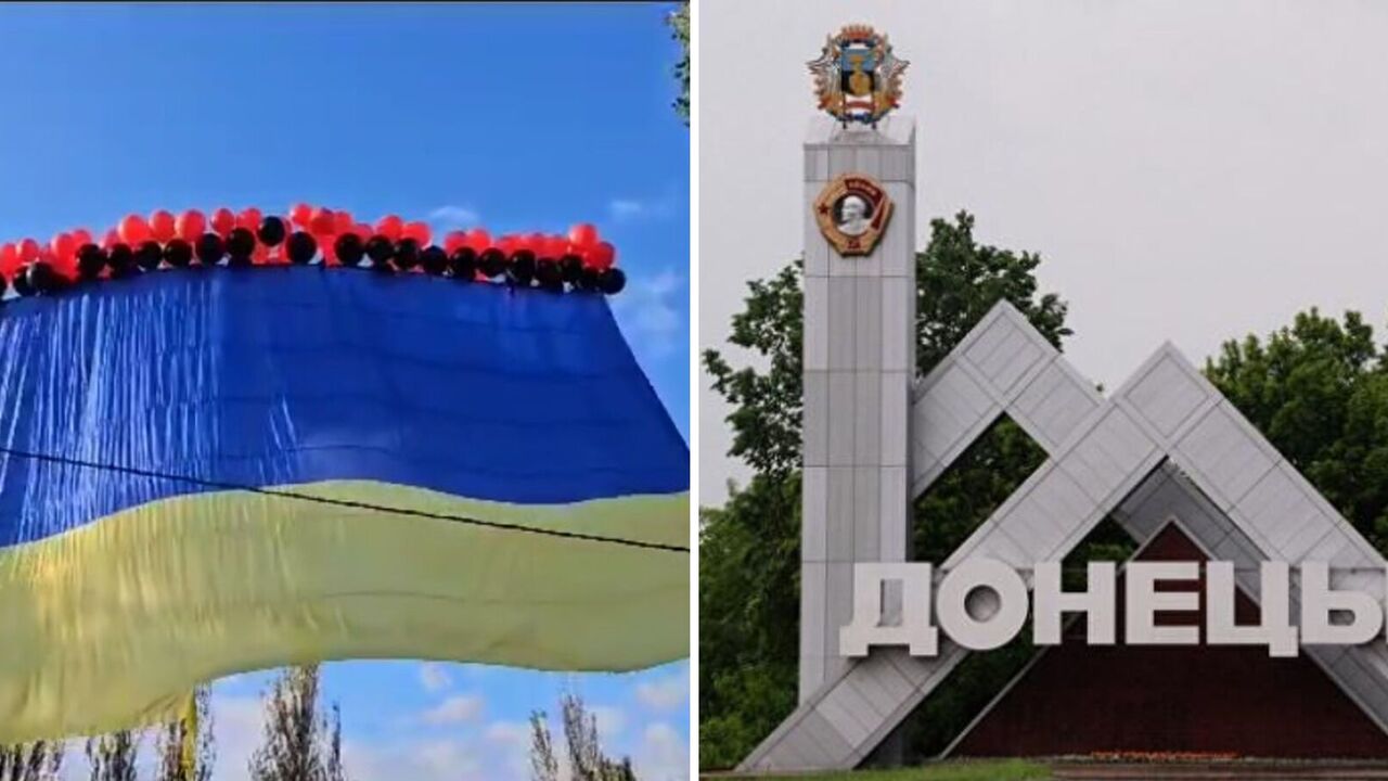 Pojawiło się wideo ukraińskiej flagi powiewającej nad Donieckiem: wiadomo, kto to zrobił