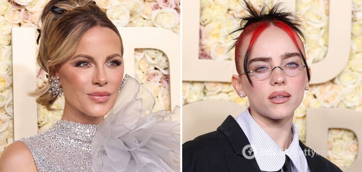 Pink glamor, nostalgia for the 90s and grunge. 10 best makeup looks from the Golden Globe 2024