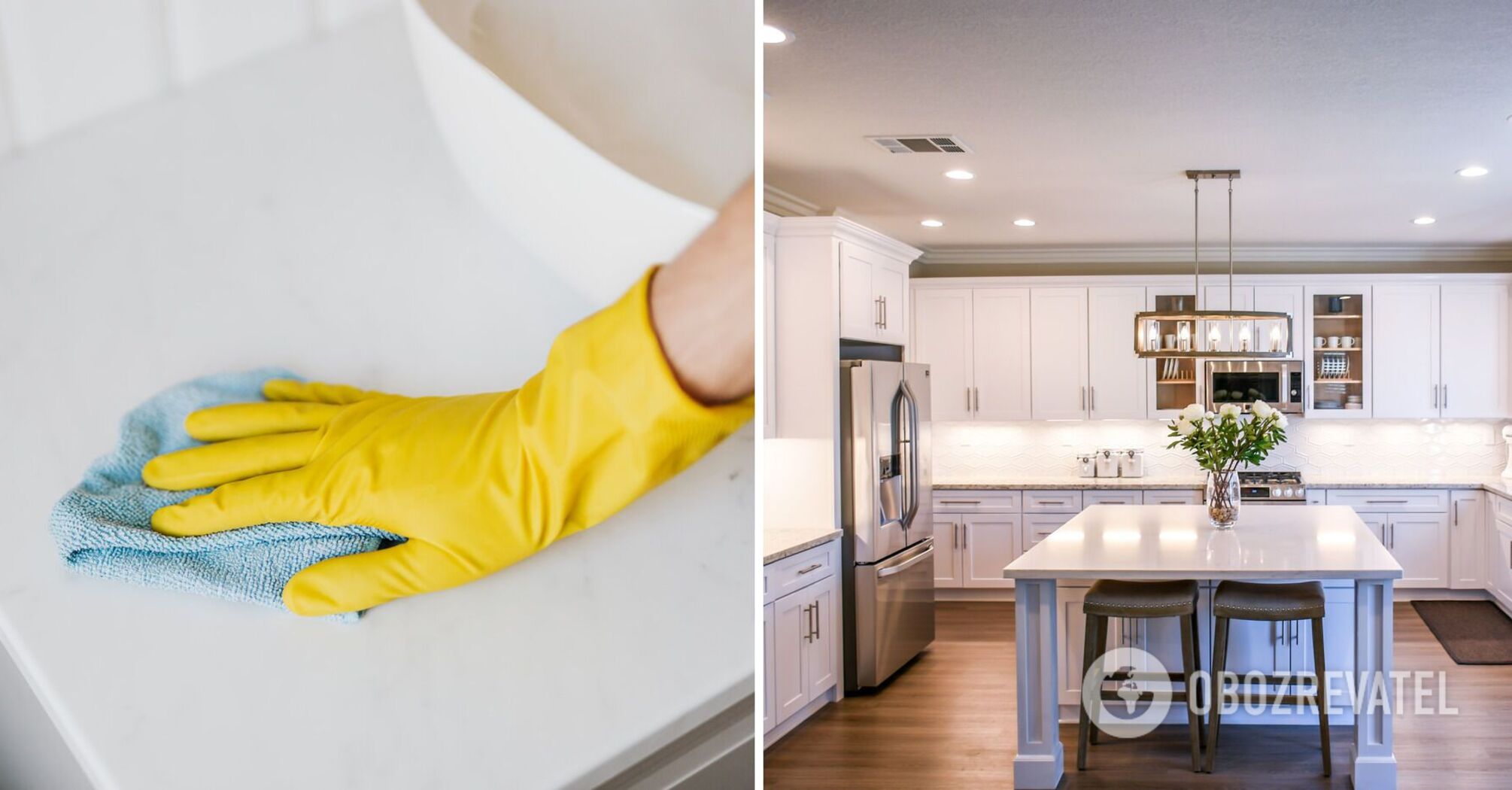 Cleaning the kitchen