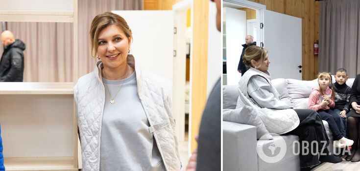 Simple and stylish: Zelenska went out in a vest and wide jeans. Photo