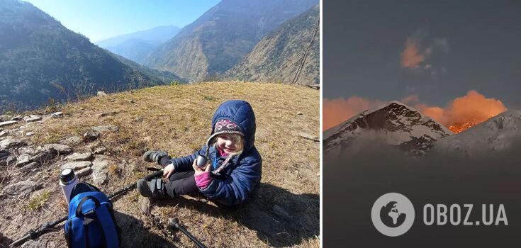 A four-year-old girl conquered Everest, setting a world record: she climbed without any help. Photo