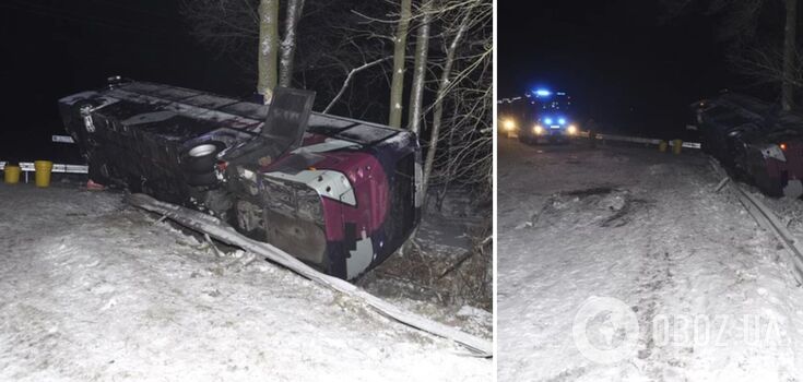A bus with Ukrainians overturned in Poland, there are victims: details of the accident have emerged. Photo