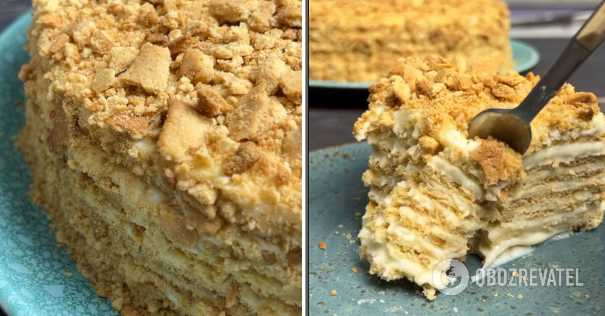 Cake from childhood: honey cake with semolina cream