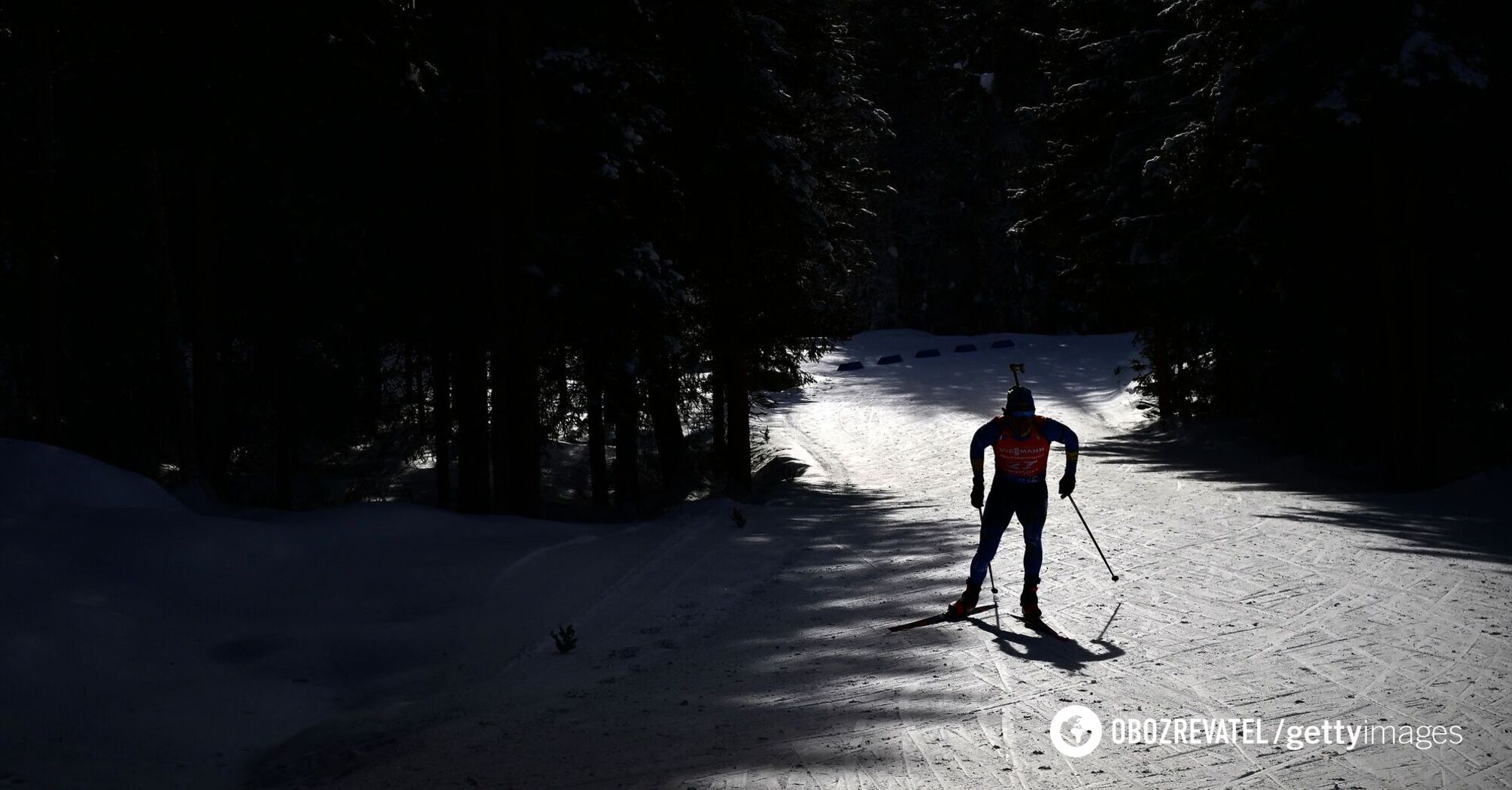 A biathlete from the Ukrainian national team finished last in the World Cup race