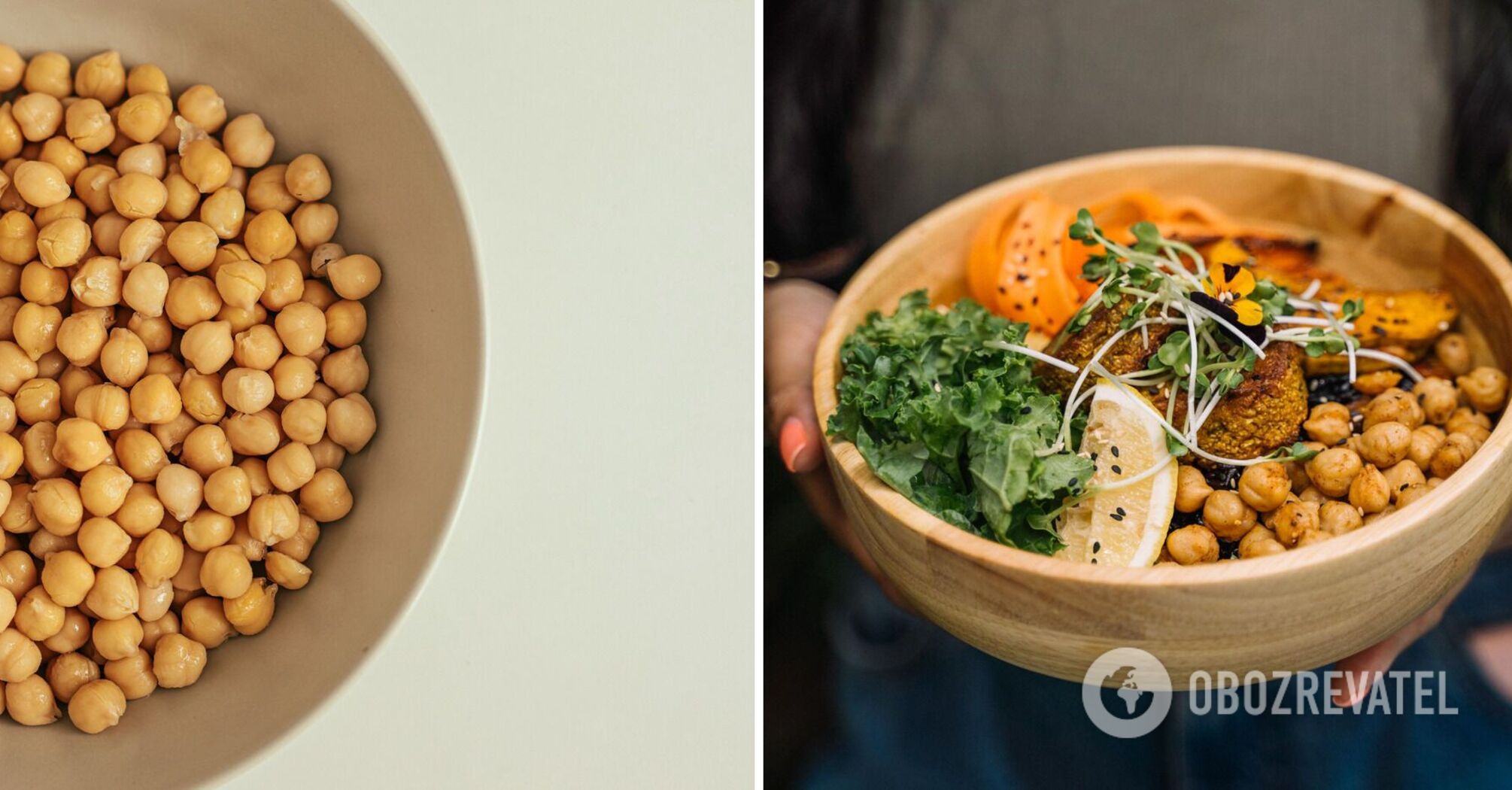 Dishes with chickpeas