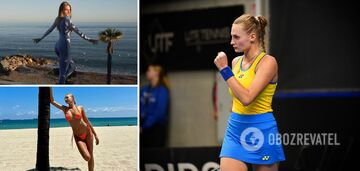 Famous Ukrainian tennis player makes a splash online, showing photos in a transparent dress