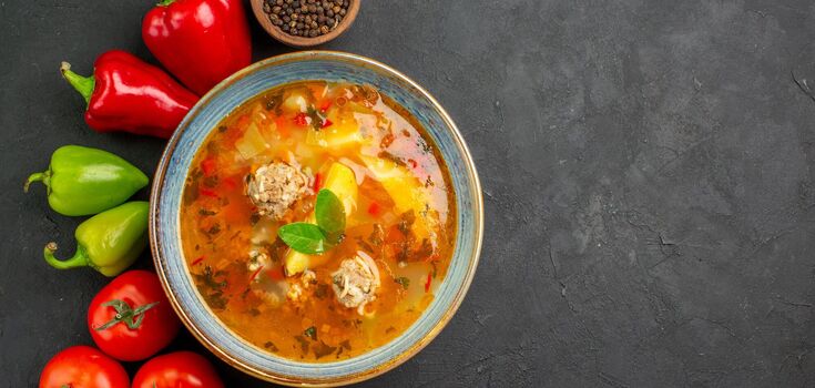 Italian wedding soup: a dish served at European celebrations