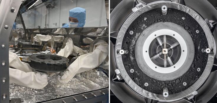 NASA shows what is inside the Bennu asteroid sample container for the first time. Photos