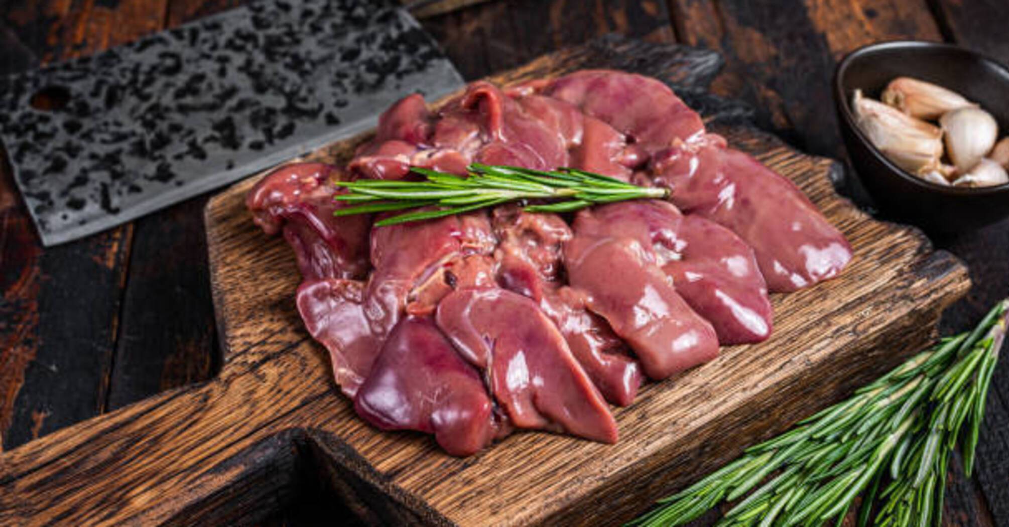 Raw liver for cooking