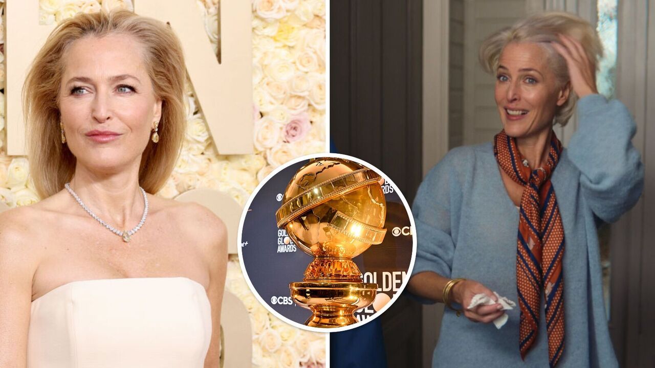 "Sex Education" star Gillian Anderson wore a dress with embroidered vaginas to the 2024 Golden Globes