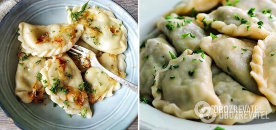 Delicious dumplings with meat and potatoes