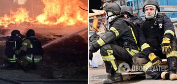 Pożar w magazynie, gdy Rosja uderza w dzielnicę mieszkalną w Chersoniu. Zdjęcie