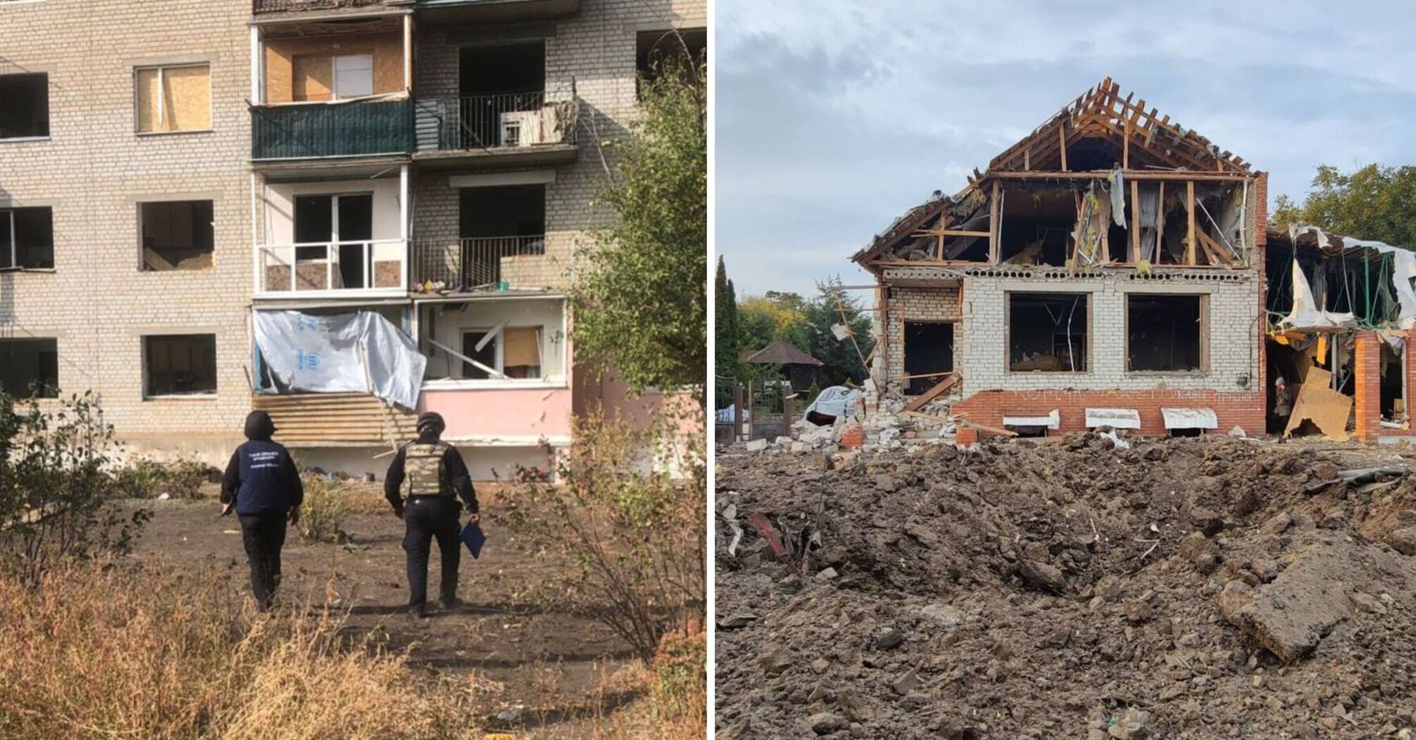 Russian troops shelled Kharkiv region: a man was wounded, private houses and shops were damaged. Photos