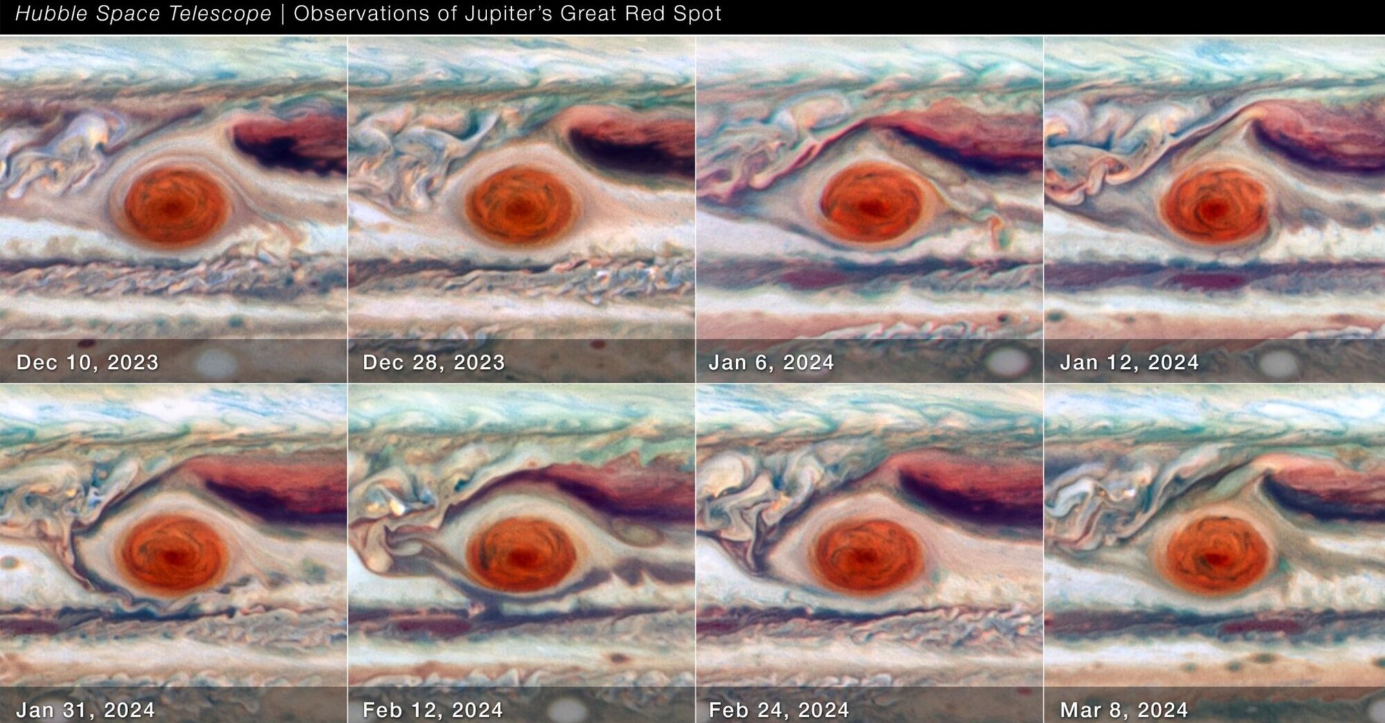 Hubble detects 'wiggling' of the Great Red Spot on Jupiter: what is this formation that is larger than the Earth