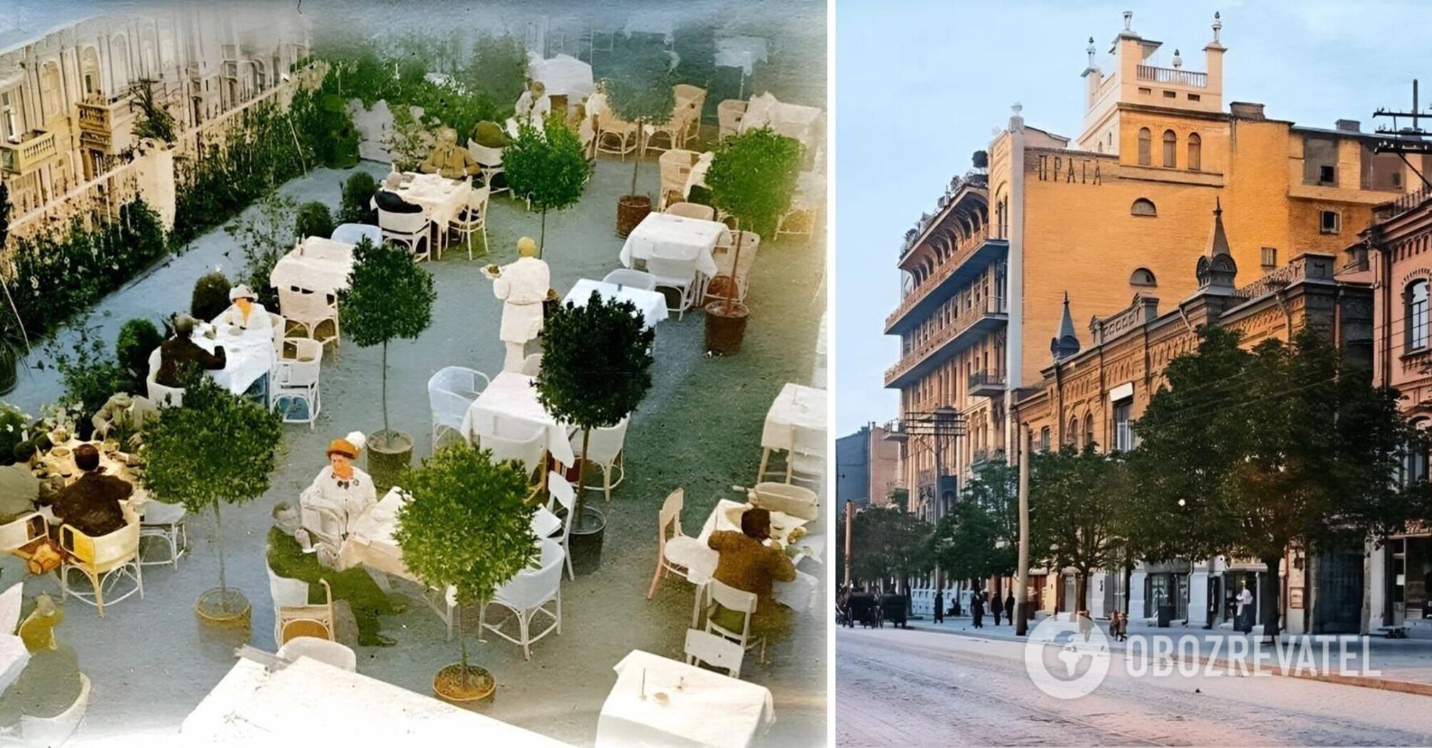 The terrace of the restaurant, described by the press: in Kyiv, you could eat while admiring the beauty of the city. Photo from the 1910s