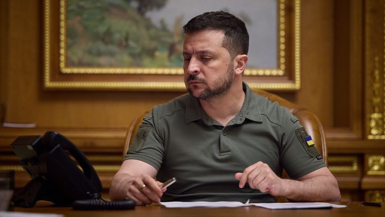 Ukrainian President speaks at a press conference