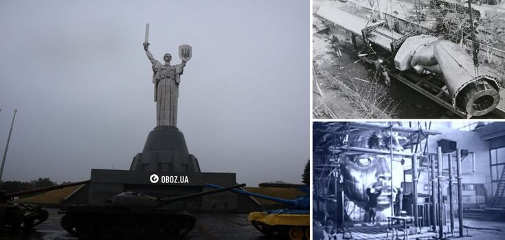 Some parts of the sculpture were transported at night: how Kyiv's Motherland monument was made. Photo