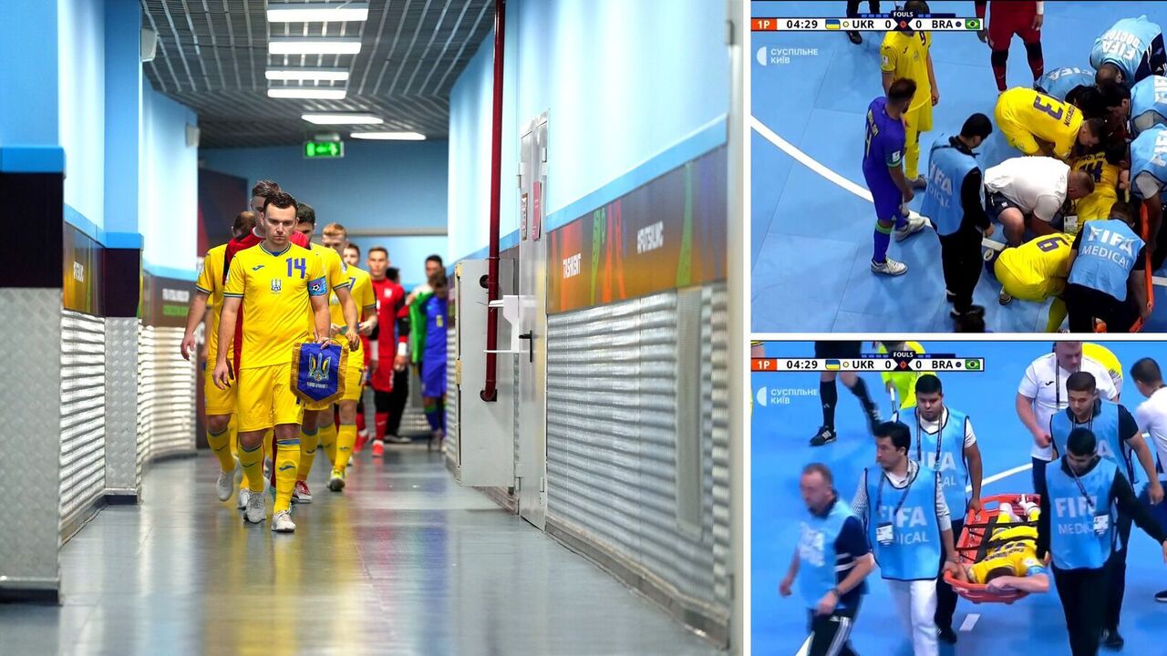 The leader of the Ukrainian national team was taken off the field on a stretcher and hospitalized during the semifinals of the Futsal World Cup. Video
