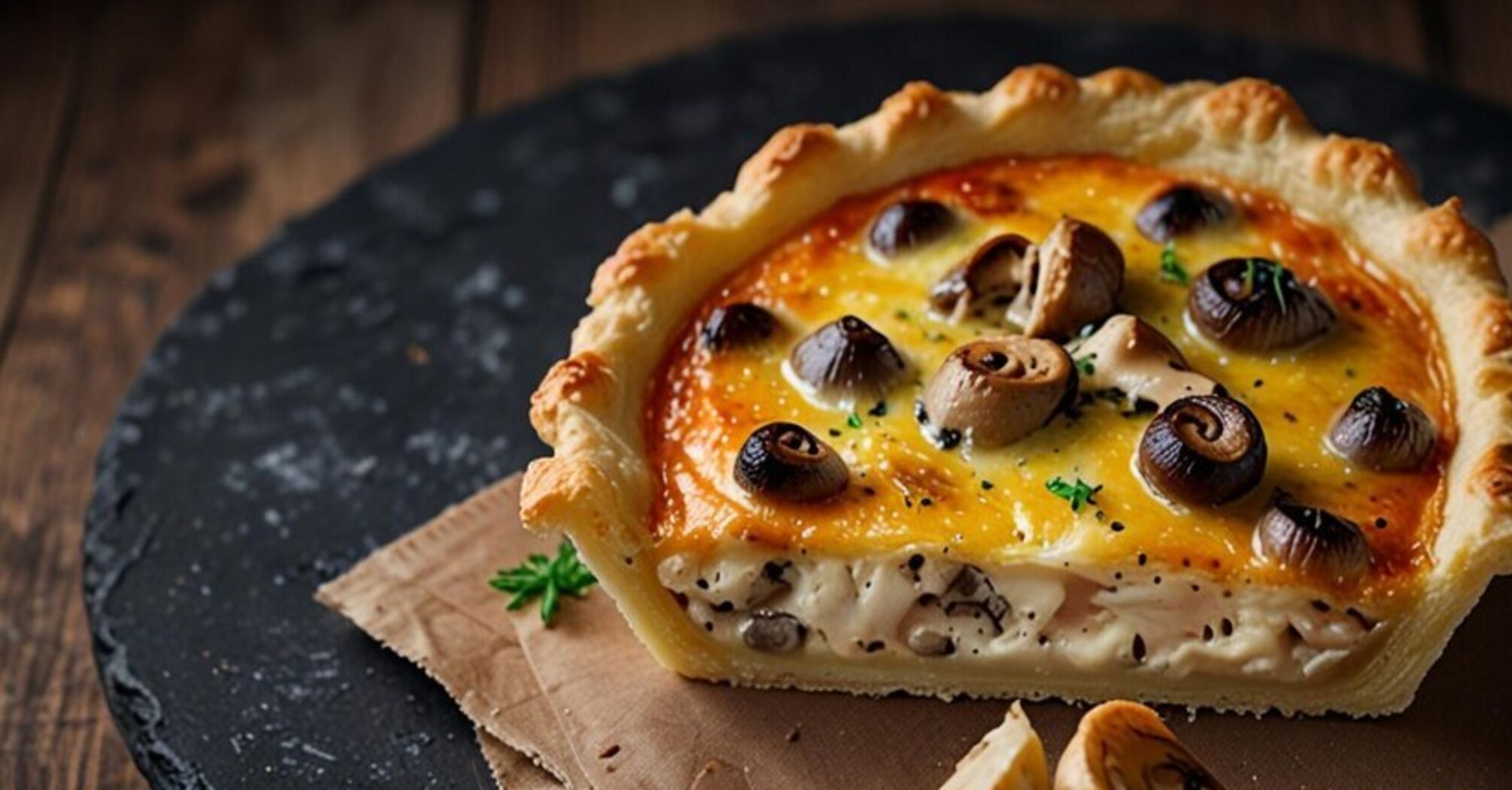 Hearty quiche with chicken and mushrooms: how to prepare a tasty lunch dish