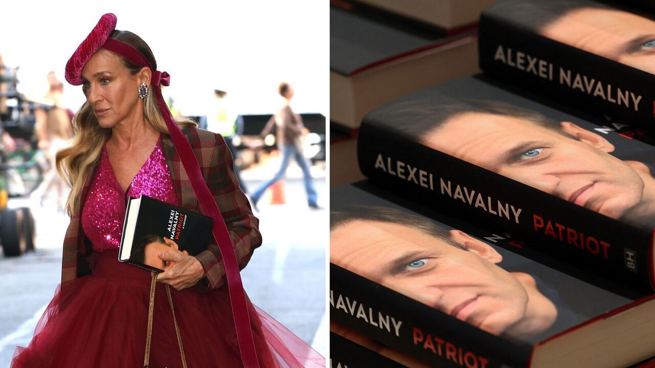 Sarah Jessica Parker została zauważona z książką Navalnego na planie I tak po prostu... Zdjęcie.