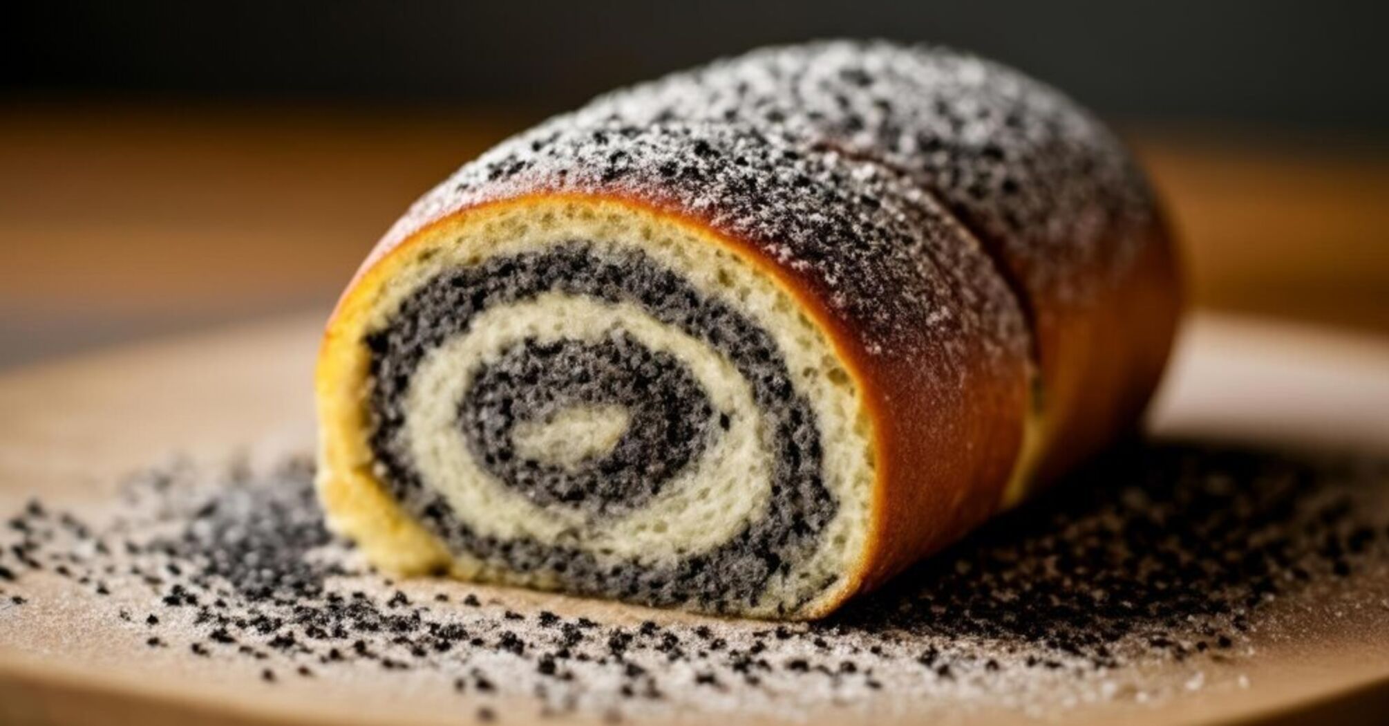 Homemade yeast roll with poppy seed filling: tastier than store-bought pastries