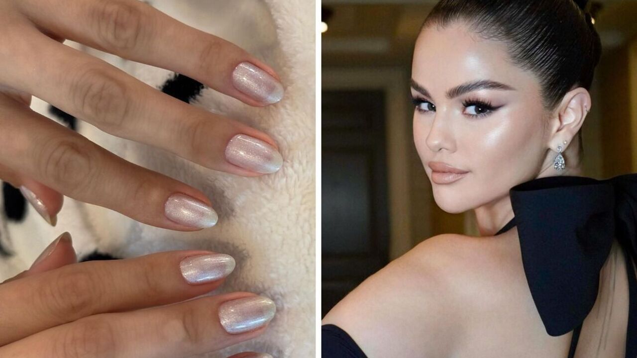 Selena Gomez showed the perfect winter manicure with a cosmic glow