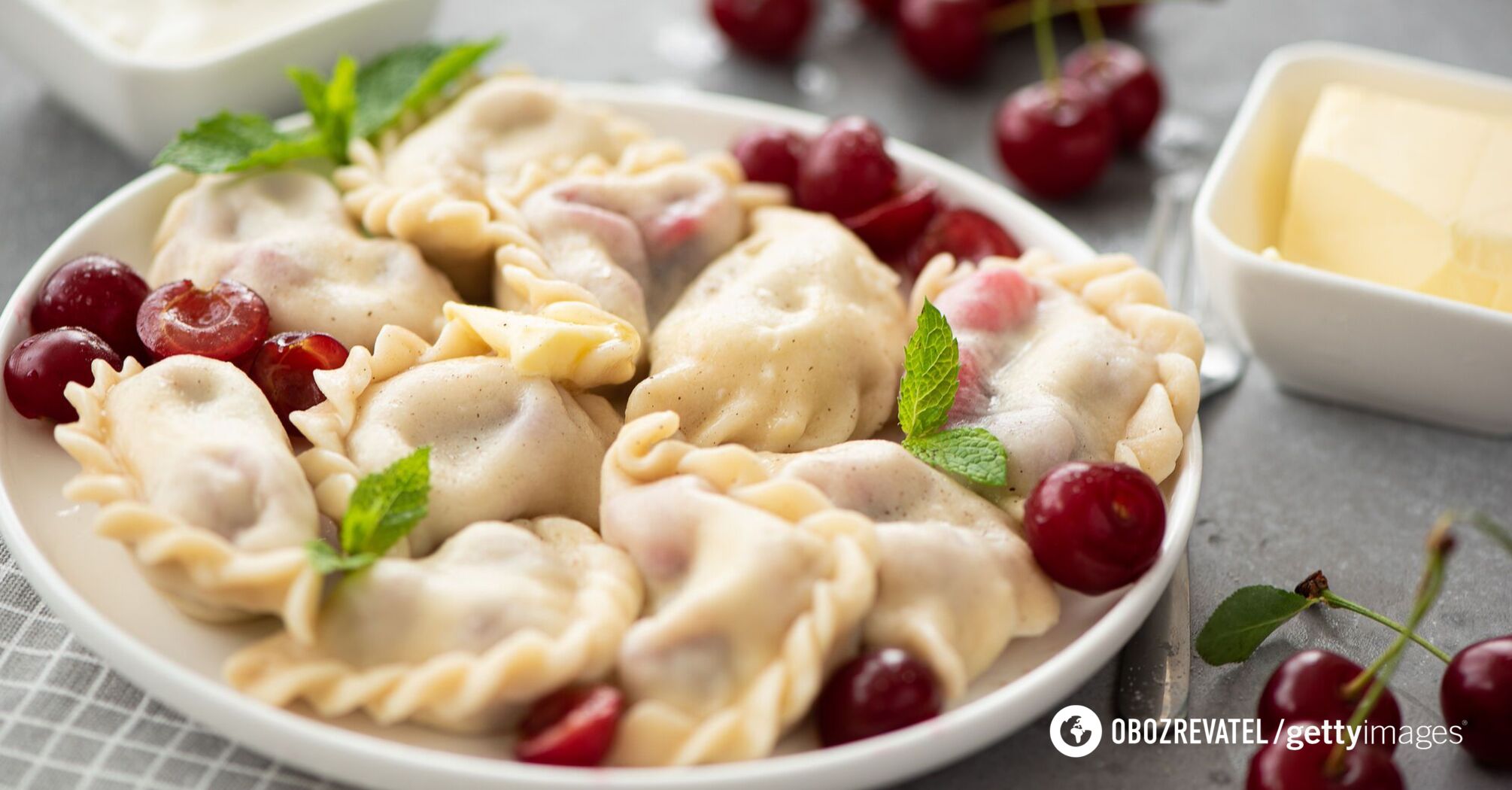 Dumplings with cherries