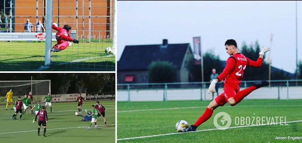 In the Netherlands, the goalkeeper scored a unique goal in the last seconds while lying on the lawn. Video