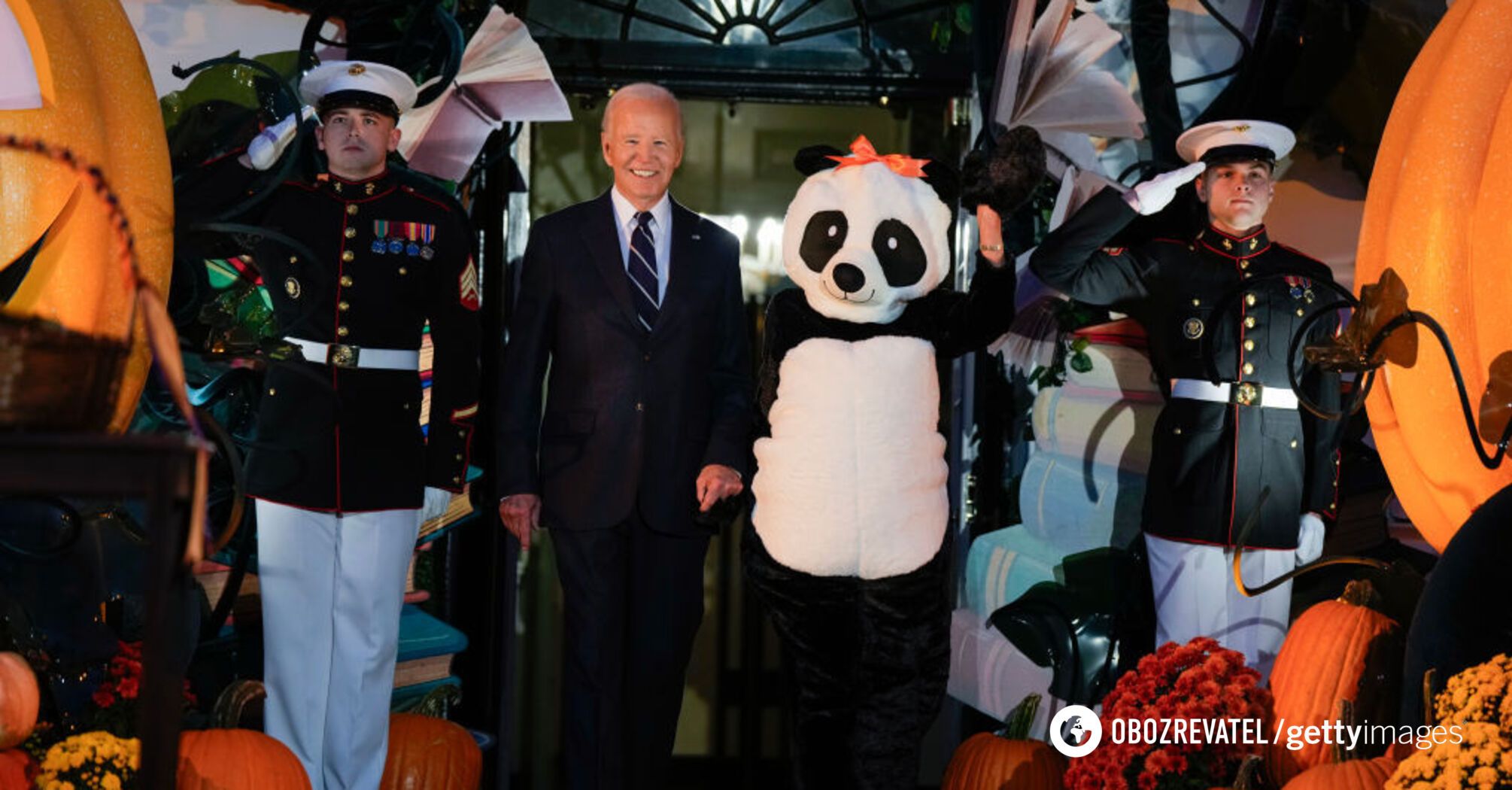 The First Lady of the United States appeared in a panda costume: a traditional Halloween party was held in front of the White House. Photo