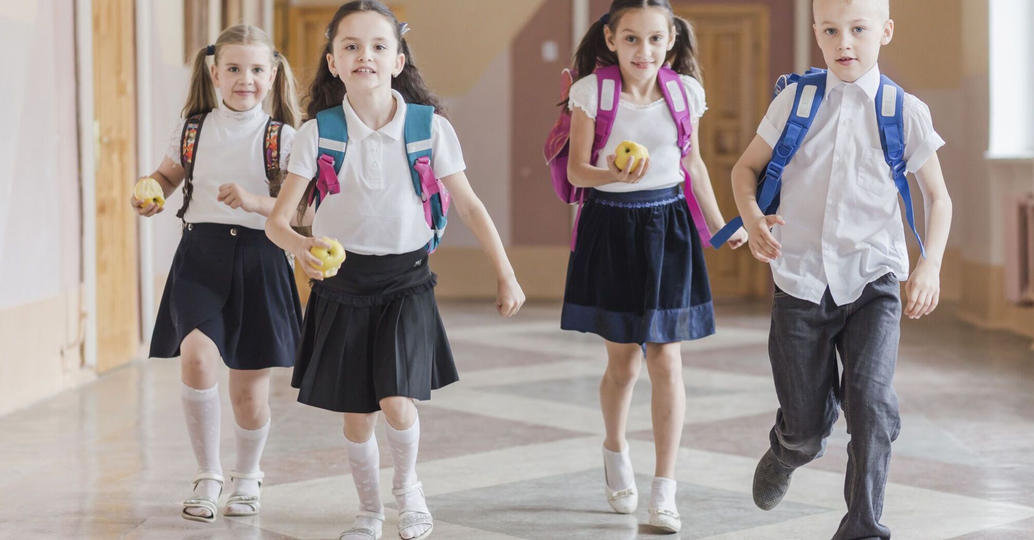 Schools in England and Wales have come up with an original way to combat truancy: children run to school with pleasure