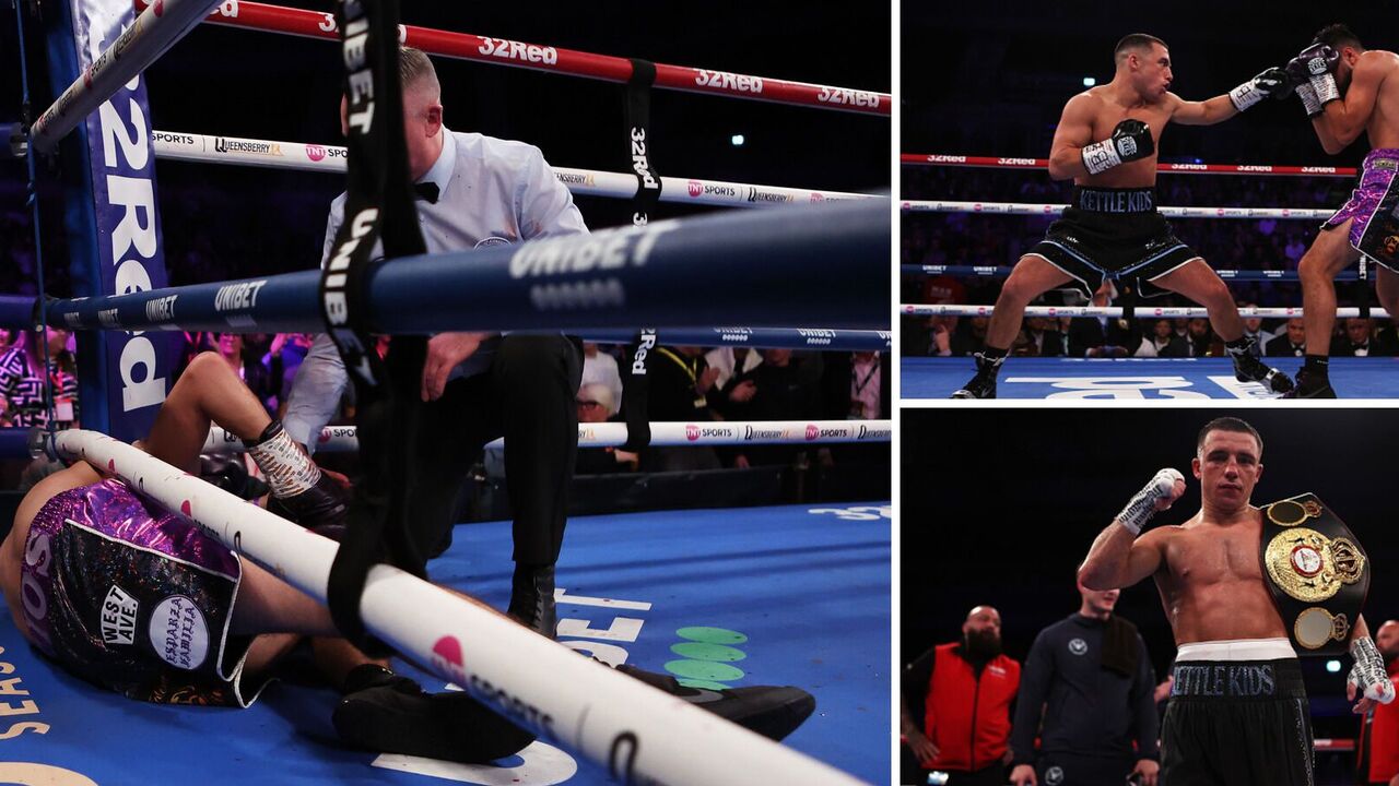 The undefeated champion threw his opponent over the ropes by knockout. Video
