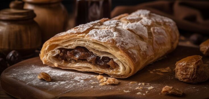 Lazy strudel made from phyllo dough: a delicious recipe for every day