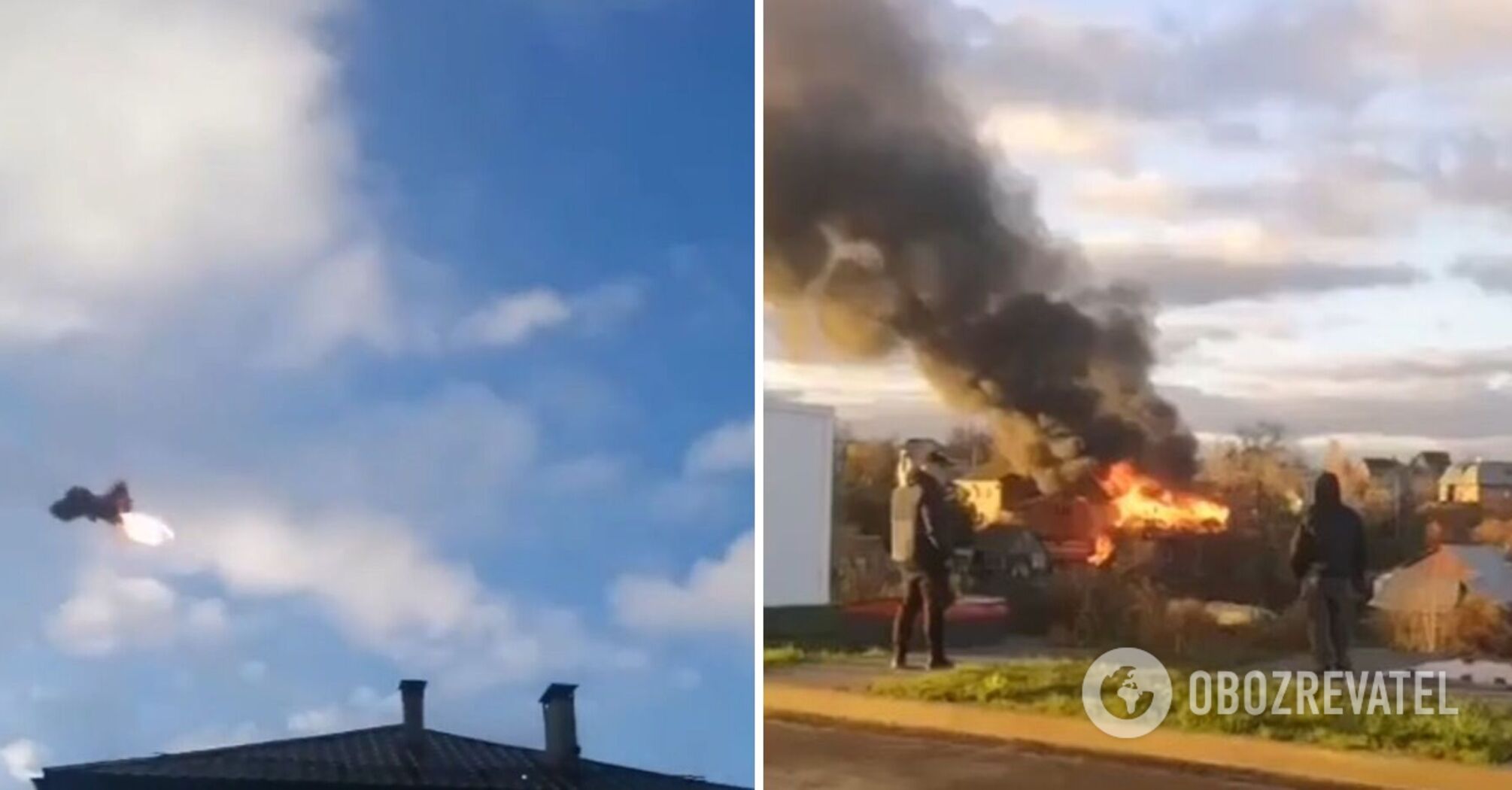 Crashed into houses: Russian air defense shot down a drone right over the private sector in the Moscow region. Video fact