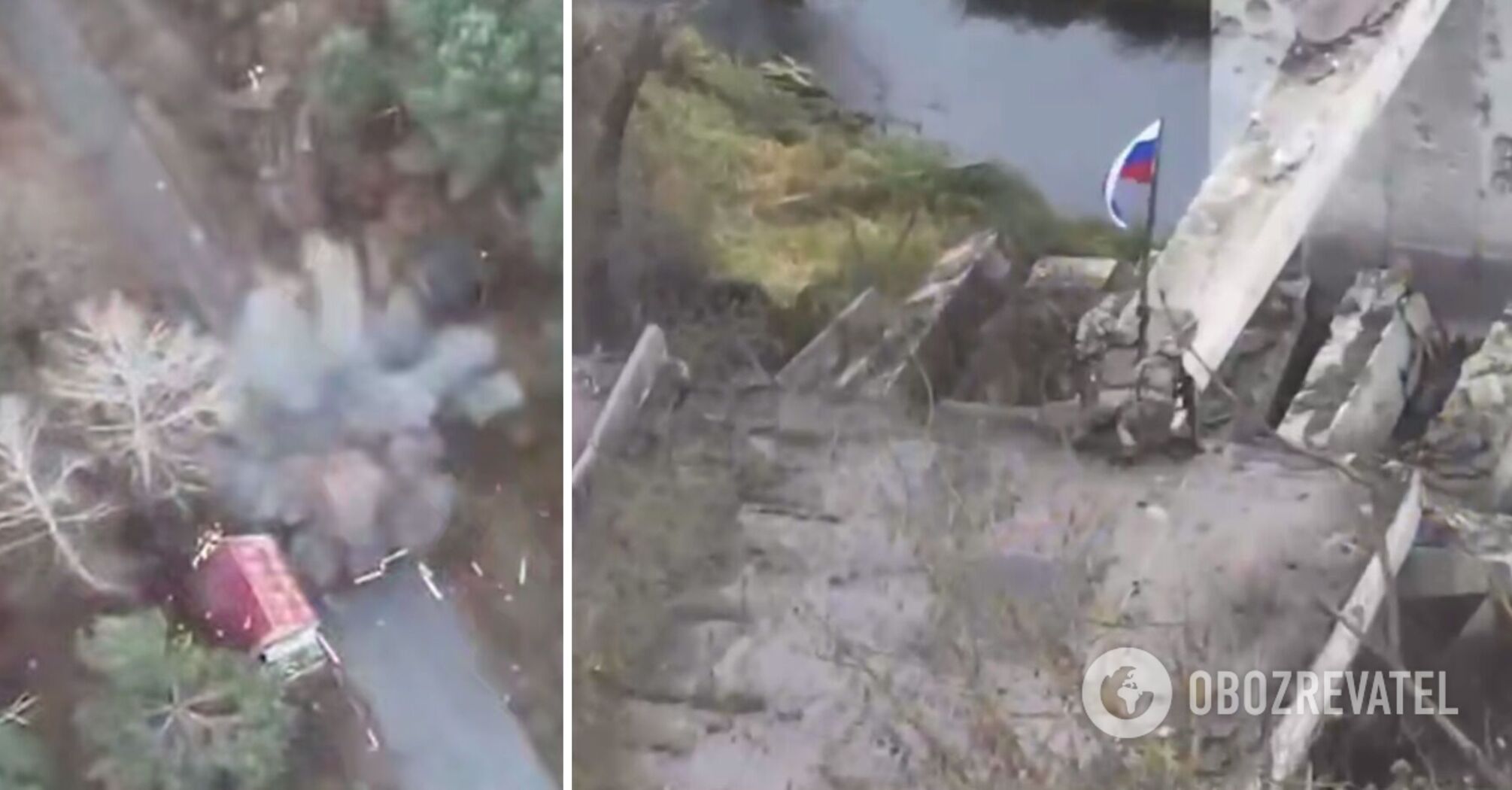 Siły Obronne niszczą rosyjskie flagi zainstalowane przez wspieraną przez Rosję grupę wywrotową w obwodzie czernihowskim