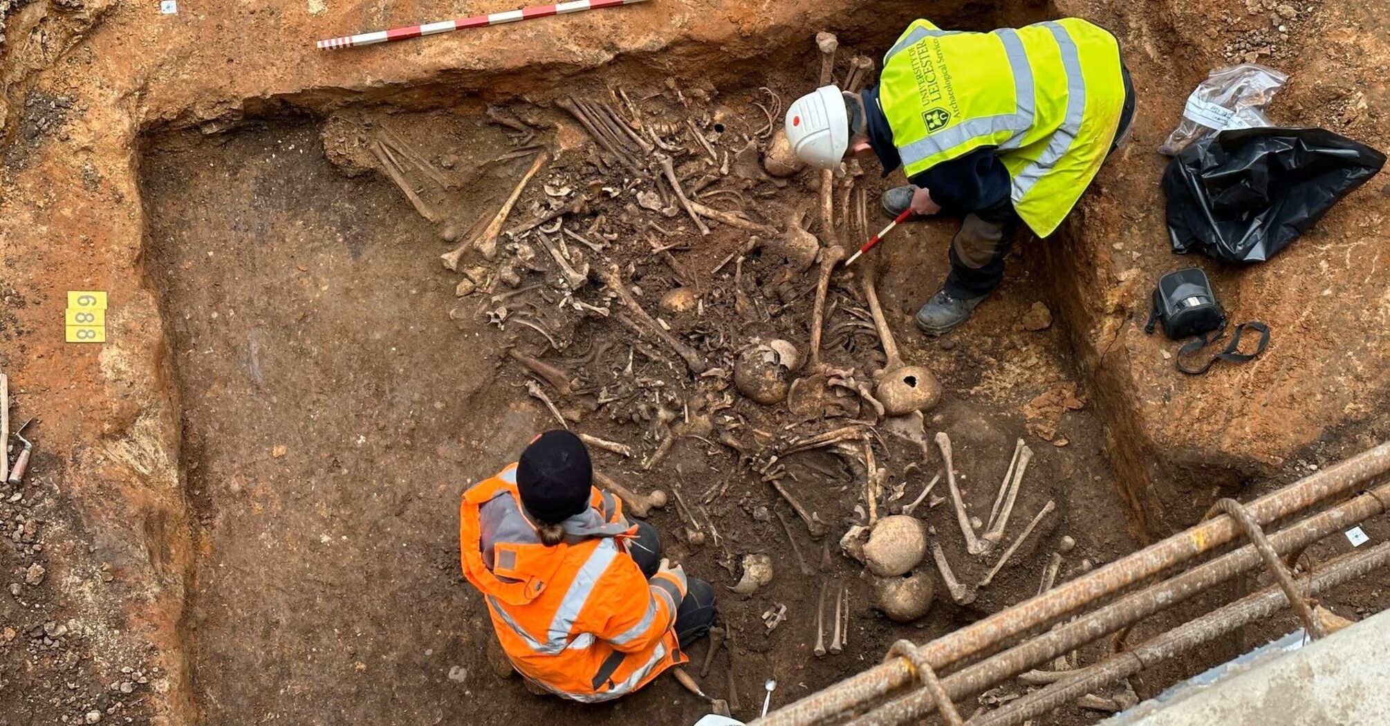 A 12th-century burial site with the bodies of 123 men, women, and children was discovered in England. Photo