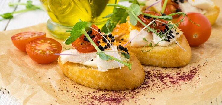 Exquisite Caesar bruschetta for the festive table: they are much easier to prepare than the popular salad