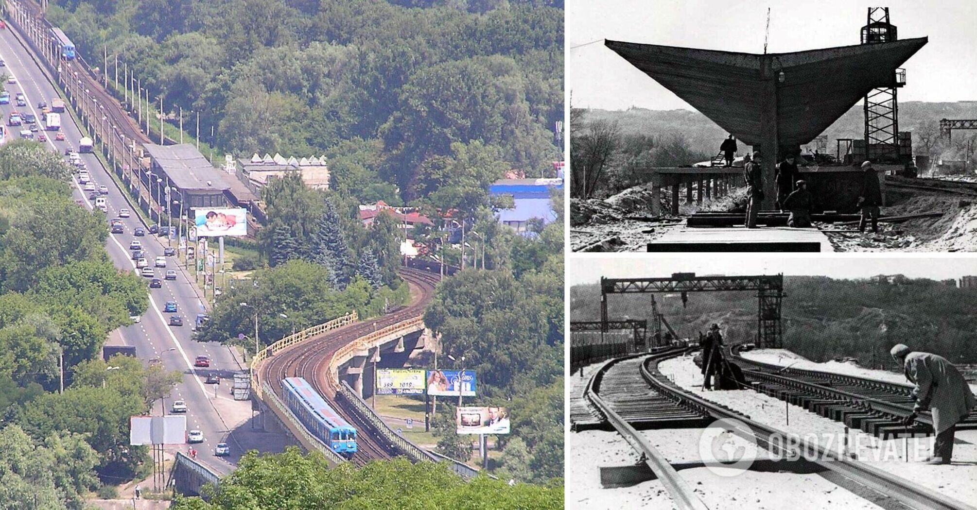 The network showed how the descent from the Metro bridge and the Hydropark station were built in 1964. Rare photos