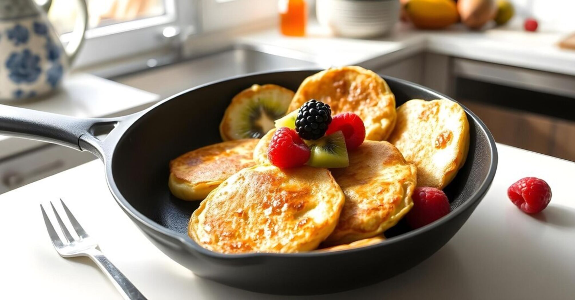 Puffy and light pancakes: what to add to the base to make the dish successful