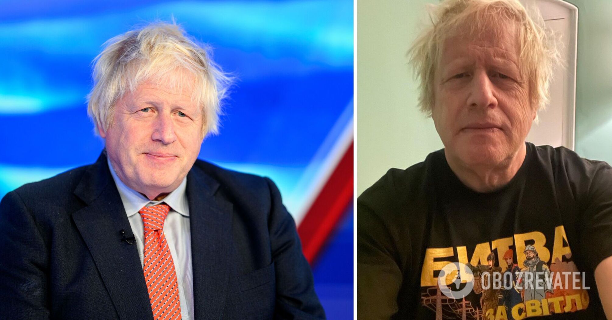 "Bitwa o światło": Boris Johnson w symbolicznej koszulce wspiera Ukrainę w 1001. dzień wielkiej wojny